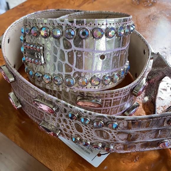 BB Simon original: wide pink metallic belt NWT